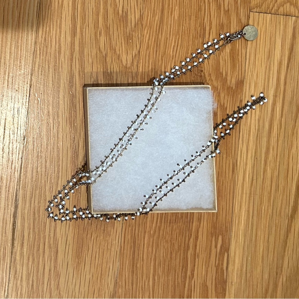 Madewell Pearl White Beads Layering Necklace